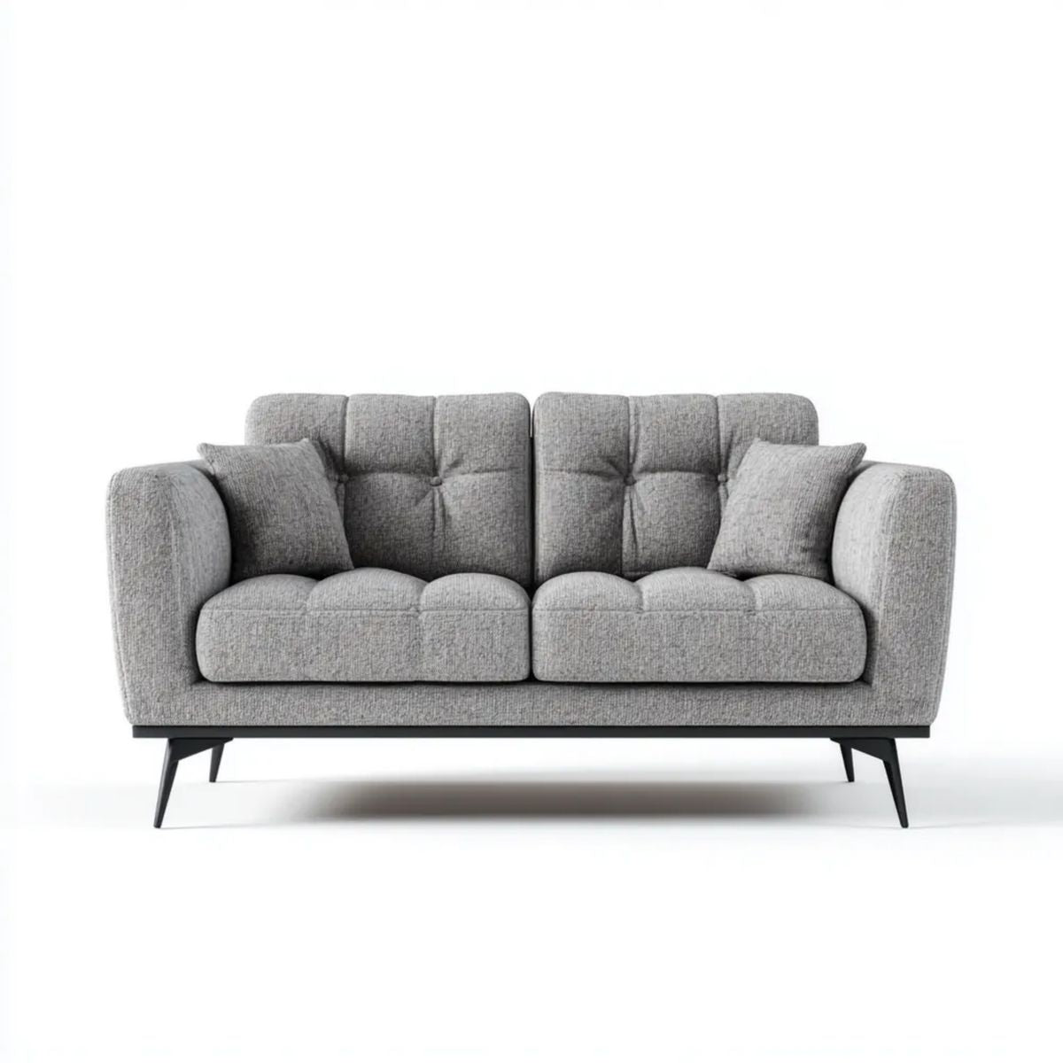 Dwuosobowa sofa z tkaniny szara/czarna 170 × 85 × 88 cm