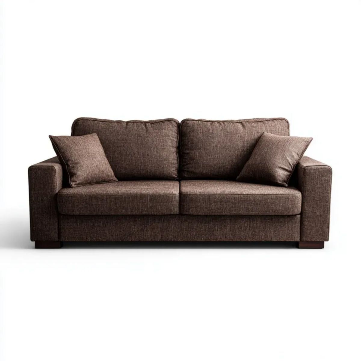 Brązowa sofa 3-osobowa z tapicerką poliestrową 200 x 90 x 85 cm