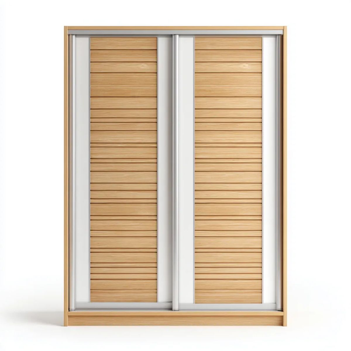 Dwudrzwiowa szafa przesuwna z laminowanego MDF, jasny dąb, 200 × 60 × 220 cm