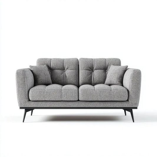 Dwuosobowa sofa z tkaniny szara/czarna 170 × 85 × 88 cm