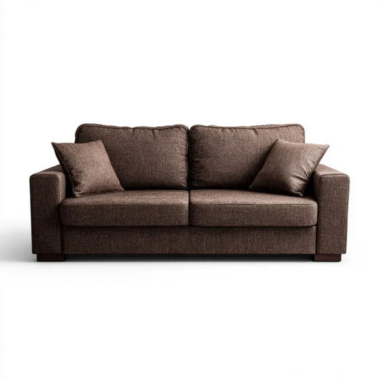Brązowa sofa 3-osobowa z tapicerką poliestrową 200 x 90 x 85 cm