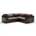 4-osobowa skórzana sofa narożna brązowa w kształcie L, 280 x 220 x 85 cm