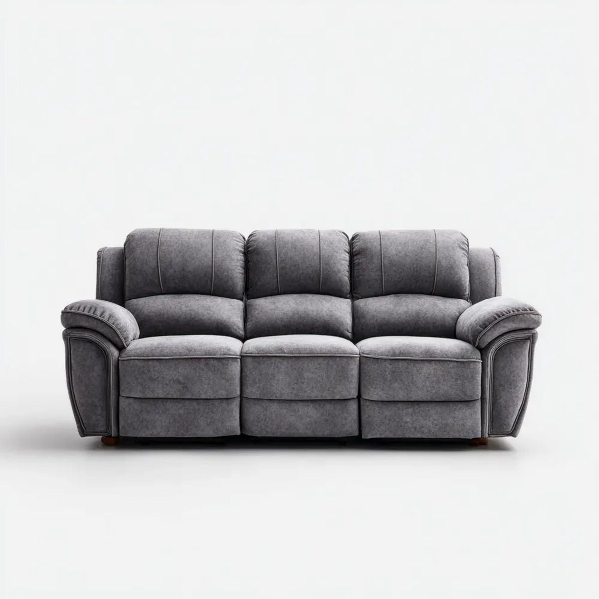 Szara sofa 3-osobowa z tapicerką z mikrofibry 210 x 95 x 100 cm