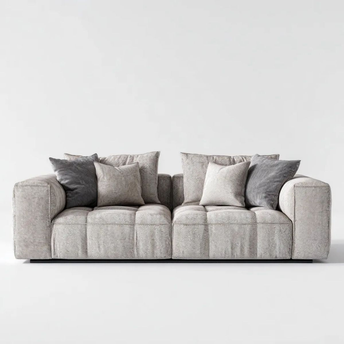Dwuosobowa sofa z tkaniny jasnoszara, 220 x 100 x 85 cm
